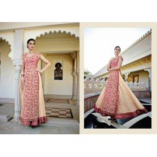 FL7327-PINK FLORAL NARGIS FAKHRI WEDDING WEAR DRESS